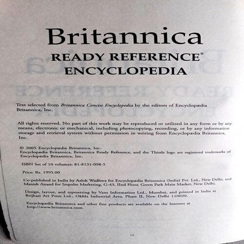 Britannica Ready Reference Encyclopedia (Set of  10 books)