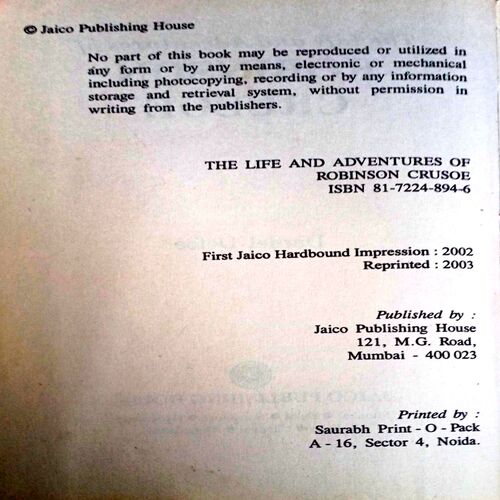 The Life And Adventures Of Robinson Crusoe
