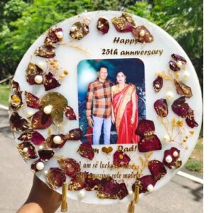 10 inch customise Anniversary resin photo frame with Stand