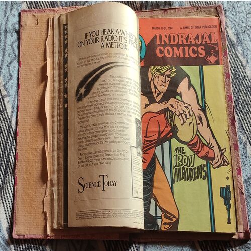 Indrajal Comics . ( 8 in 1 Single Binding ) . Edition : - { 1.) The House Of Horrors , 2.) The Dauntless Protector , 3.) The Iron Maidens , 4.) The Concorde Mystery , 5.) Scandal From The Grave , 6.) The Crime Tangle , 7.) The Vindictive War Deity , And 8.) The Mask Of Deception }. And Coverless : - { 2.) The Dauntless Protector , 6.) The Crime Tangle , And 7.) The Vindictive War Deity }.