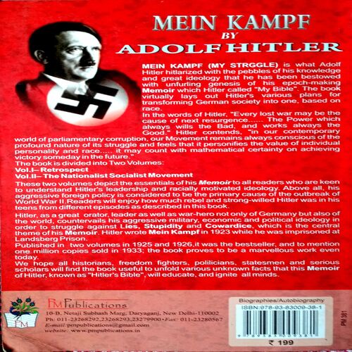 Mein Kampe By Adolf Hitler