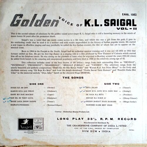 The Golden Voice Of KL Saigal