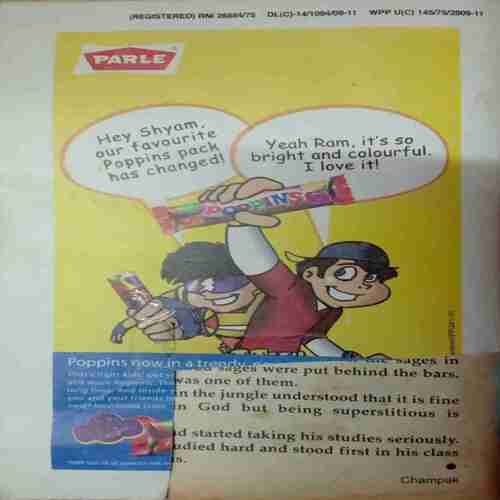 Champak (  July - 1st- 2010 ) Small ( Small Cut  In Back Cover  Downside )