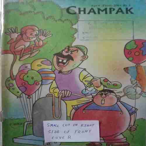 Champak (April-First-2001) .Small.(Small Cut In Right Side Of Front Cover )