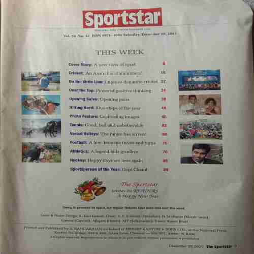 Sportstar (Saturday, December 29, 2001)