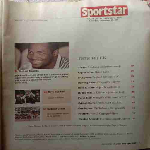 Sportstar (Saturday, December 15, 2001)
