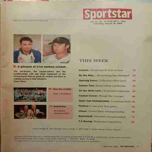 Sportstar (Saturday, March 30, 2002)