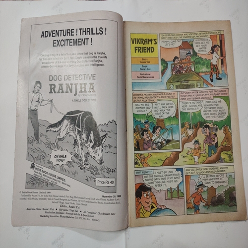 Tinkle Fortnightly No.430 . ( The Value of Liberty And Vikram's Friend ) .