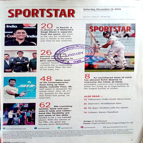 Sportstar (16 Nov 2019)