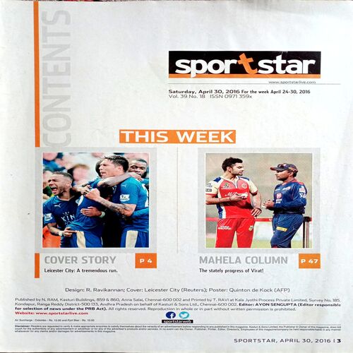 Sportstar (30 April 2016)