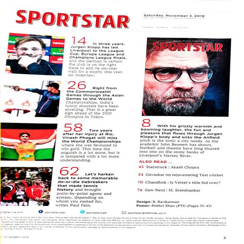 Sportstar (3 Nov 2018)