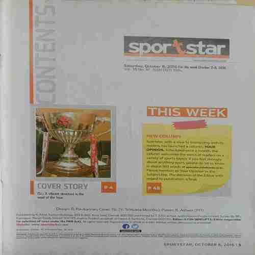 Sport Star ( Saturday, October 8, 2016 )