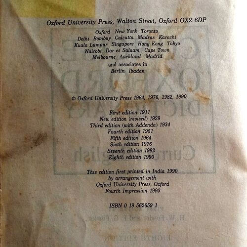 The Concise Oxford Dictionary