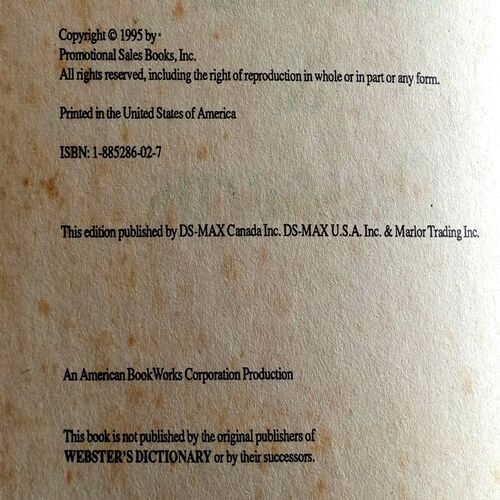 Webster's New Dictionary And Thesaurus