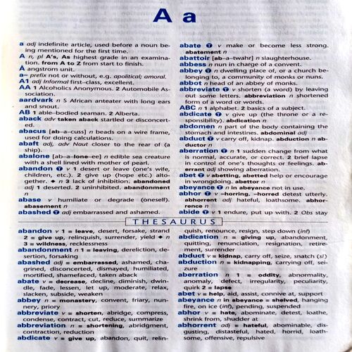 Collins English Dictionary And Thesaurus