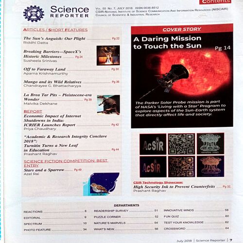 Science Reporter (July 2018)