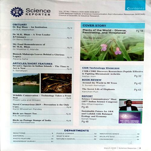 Science  Reporter (March 2020)