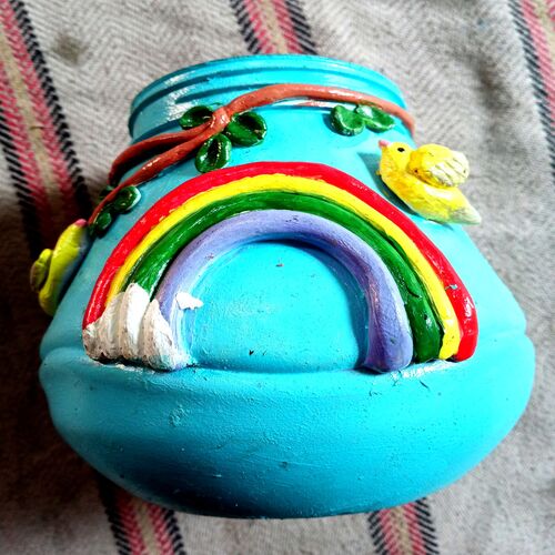 Fully Decorated Small Plastic Bucket(Hand made)