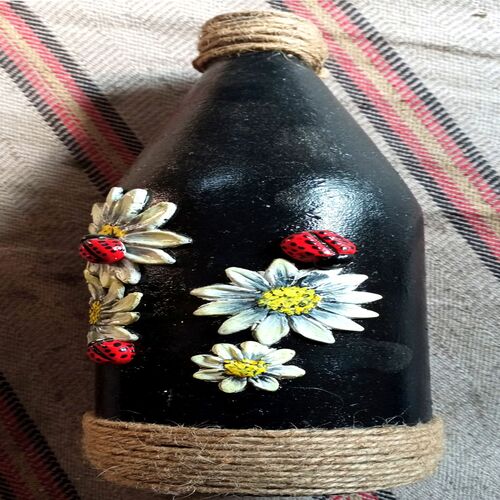 Fully Decorated Glass Bottle(Handcraft)