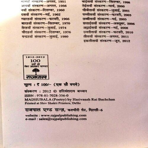 Madhubala (Hariwanshray Bacchan)