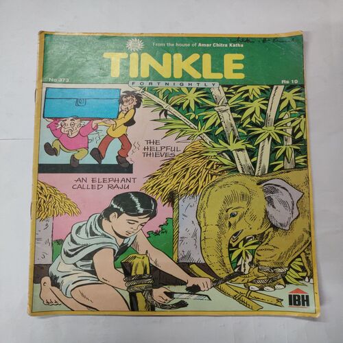 Tinkle No.373 . ( The Helpful Thieves And An Elephant Called Raju ) .