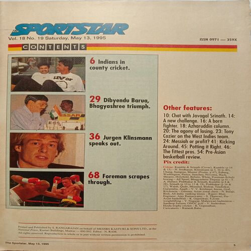 Sport Star (May 13, 1995) (Free Poster Inside)