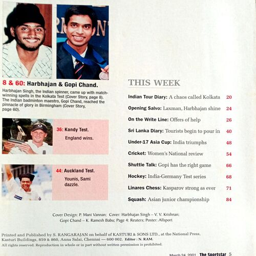 Sport Star (Sat 24 March 2001)