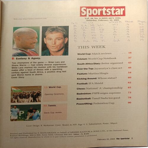 Sport Star (February 22, 2003) (Free Poster Inside)