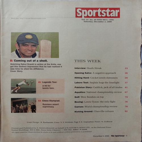 Sport Star (December 2, 2000)