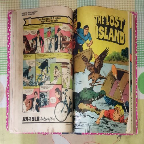 (INDRAJAL COMICS) (VOLUME-6) (10 IN 1 SINGLE BINDING), 1.> THE LEGEND OF VALOUR (PART-1), 2.> THE LEGEND OF VALOUR (PART-2), 3.> THE FUGITIVE, 4.> THE GOLD HUNT, 5.> THE MILLION DOLLAR RANSOM, 6.> IN THE DEVIL'S GRIP, 7.> THE NINGH ON THE FORSAKEN ISLAND, 8.> THE LOST ISLAND, 9.> THE JAIL BREAK, 10.> THE HIGHWAY GANG