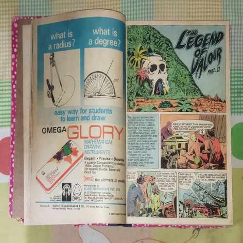 (INDRAJAL COMICS) (VOLUME-6) (10 IN 1 SINGLE BINDING), 1.> THE LEGEND OF VALOUR (PART-1), 2.> THE LEGEND OF VALOUR (PART-2), 3.> THE FUGITIVE, 4.> THE GOLD HUNT, 5.> THE MILLION DOLLAR RANSOM, 6.> IN THE DEVIL'S GRIP, 7.> THE NINGH ON THE FORSAKEN ISLAND, 8.> THE LOST ISLAND, 9.> THE JAIL BREAK, 10.> THE HIGHWAY GANG