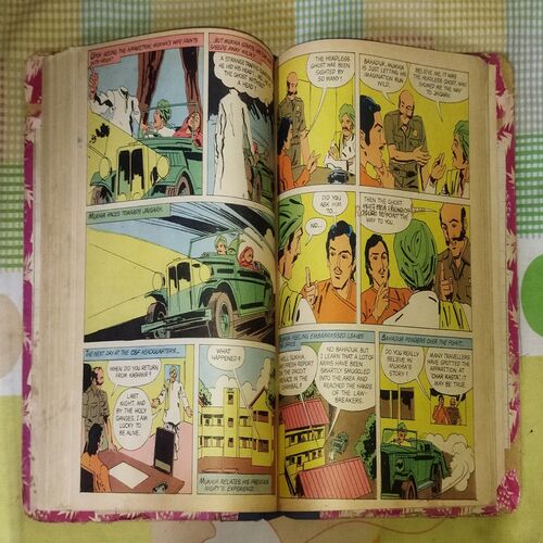 (INDRAJAL COMICS), (VOLUME-2), (10 IN 1 SINGLE BINDING), 1.> THE 22nd PHANTOM (PART-1), 2.> THE 22nd PHANTOM (PART-2), 3.> THE PHANTOM'S WRATH, 4.> THE SLAVE MARKET OF MUCAR (PART-1), 6.> THE DIAMOND ROBBERS, 7.> BHARAT BAHUBALI, 8.> THE MYSTERY OF THE HEADLESS GHOST, 9.> THE ROYAL PRISONER, 10.> THE RING OF FEAR