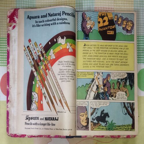 (INDRAJAL COMICS), (VOLUME-2), (10 IN 1 SINGLE BINDING), 1.> THE 22nd PHANTOM (PART-1), 2.> THE 22nd PHANTOM (PART-2), 3.> THE PHANTOM'S WRATH, 4.> THE SLAVE MARKET OF MUCAR (PART-1), 6.> THE DIAMOND ROBBERS, 7.> BHARAT BAHUBALI, 8.> THE MYSTERY OF THE HEADLESS GHOST, 9.> THE ROYAL PRISONER, 10.> THE RING OF FEAR