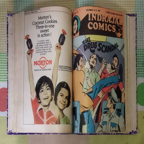 (INDRAJAL COMICS) (10 IN SINGLE BINDING), 1.> THE MANTLE OF MYSTERY, 2.> THE SACRED CITY OF GOLD, 3.> AMBUSH ON THE BEACH, 4.> THE PHANTOM'S PARADISE, 5.> THE WARUMBA TREASURE, 6.> THE SLY SEA WOLVES, 7.> THE LEGENDARY BENEFACTOR, 8.> THE DRUG SCANDAL, 9.> THE EMPEROR'S DREAM, 10.> THE FALSE LEGACY