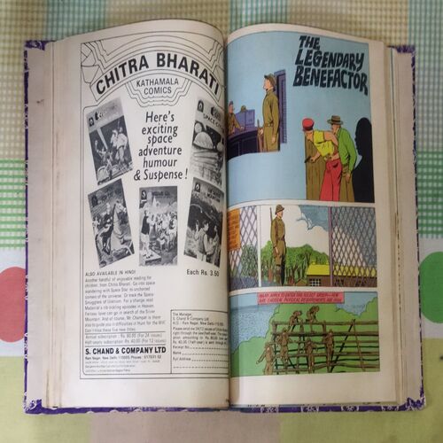 (INDRAJAL COMICS) (10 IN SINGLE BINDING), 1.> THE MANTLE OF MYSTERY, 2.> THE SACRED CITY OF GOLD, 3.> AMBUSH ON THE BEACH, 4.> THE PHANTOM'S PARADISE, 5.> THE WARUMBA TREASURE, 6.> THE SLY SEA WOLVES, 7.> THE LEGENDARY BENEFACTOR, 8.> THE DRUG SCANDAL, 9.> THE EMPEROR'S DREAM, 10.> THE FALSE LEGACY