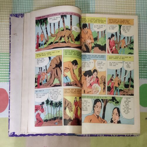 (INDRAJAL COMICS) (10 IN SINGLE BINDING), 1.> THE MANTLE OF MYSTERY, 2.> THE SACRED CITY OF GOLD, 3.> AMBUSH ON THE BEACH, 4.> THE PHANTOM'S PARADISE, 5.> THE WARUMBA TREASURE, 6.> THE SLY SEA WOLVES, 7.> THE LEGENDARY BENEFACTOR, 8.> THE DRUG SCANDAL, 9.> THE EMPEROR'S DREAM, 10.> THE FALSE LEGACY