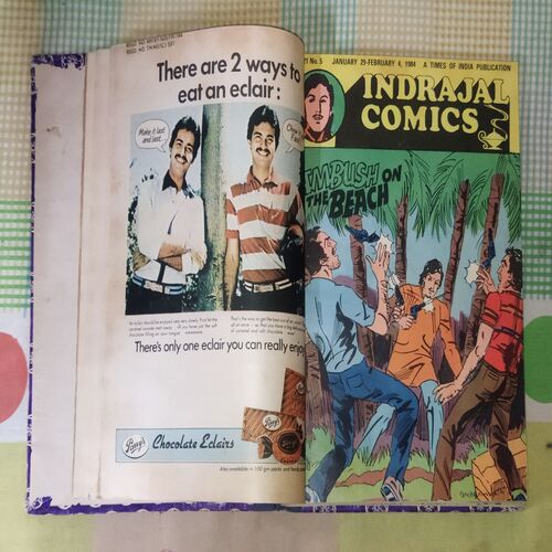 (INDRAJAL COMICS) (10 IN SINGLE BINDING), 1.> THE MANTLE OF MYSTERY, 2.> THE SACRED CITY OF GOLD, 3.> AMBUSH ON THE BEACH, 4.> THE PHANTOM'S PARADISE, 5.> THE WARUMBA TREASURE, 6.> THE SLY SEA WOLVES, 7.> THE LEGENDARY BENEFACTOR, 8.> THE DRUG SCANDAL, 9.> THE EMPEROR'S DREAM, 10.> THE FALSE LEGACY