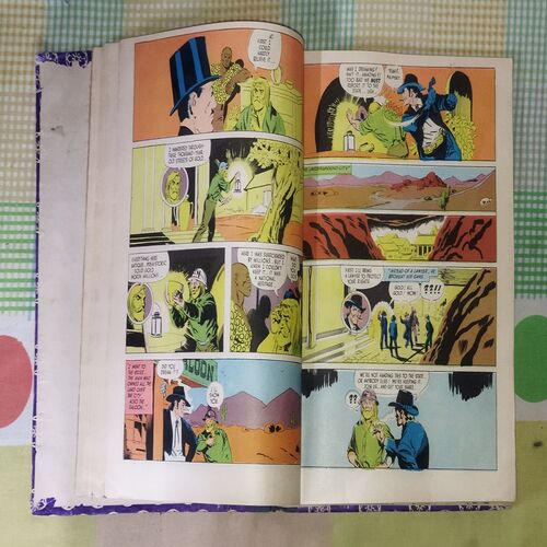 (INDRAJAL COMICS) (10 IN SINGLE BINDING), 1.> THE MANTLE OF MYSTERY, 2.> THE SACRED CITY OF GOLD, 3.> AMBUSH ON THE BEACH, 4.> THE PHANTOM'S PARADISE, 5.> THE WARUMBA TREASURE, 6.> THE SLY SEA WOLVES, 7.> THE LEGENDARY BENEFACTOR, 8.> THE DRUG SCANDAL, 9.> THE EMPEROR'S DREAM, 10.> THE FALSE LEGACY