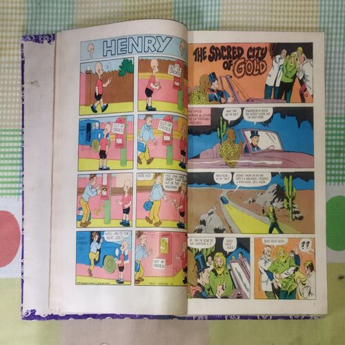 (INDRAJAL COMICS) (10 IN SINGLE BINDING), 1.> THE MANTLE OF MYSTERY, 2.> THE SACRED CITY OF GOLD, 3.> AMBUSH ON THE BEACH, 4.> THE PHANTOM'S PARADISE, 5.> THE WARUMBA TREASURE, 6.> THE SLY SEA WOLVES, 7.> THE LEGENDARY BENEFACTOR, 8.> THE DRUG SCANDAL, 9.> THE EMPEROR'S DREAM, 10.> THE FALSE LEGACY