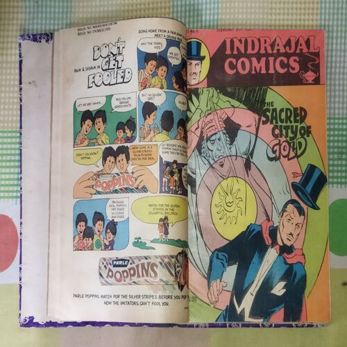 (INDRAJAL COMICS) (10 IN SINGLE BINDING), 1.> THE MANTLE OF MYSTERY, 2.> THE SACRED CITY OF GOLD, 3.> AMBUSH ON THE BEACH, 4.> THE PHANTOM'S PARADISE, 5.> THE WARUMBA TREASURE, 6.> THE SLY SEA WOLVES, 7.> THE LEGENDARY BENEFACTOR, 8.> THE DRUG SCANDAL, 9.> THE EMPEROR'S DREAM, 10.> THE FALSE LEGACY