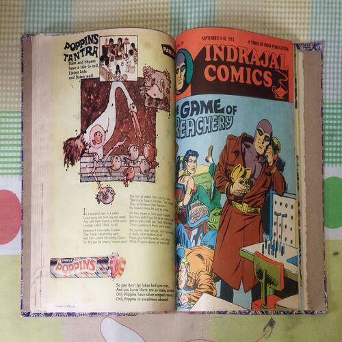 (INDRAJAL COMICS) (10 IN 1 SINGLE BINDING), 1.> THE GREEN-EYED MONSTER(PART-2), 2.>THE GREEN-EYED MONSTER(PART-3), 3.>THE WITCHES COVE, 4.> JALADASYUON KE JAAL MEIN (LANGUAGE-HINDI), 5.> VAHASHI SHAHJADA(LANGUAGE-HINDI), 6.> GHAGHAKATE SITAARE(LANGUAGE-HINDI), 7.> THE TREASURE TRAIL, 8.> BRUSH WITH DEATH, 9.> THE GAME OF TREACHERY, 10.> BEYOND THE BOILING RIVER