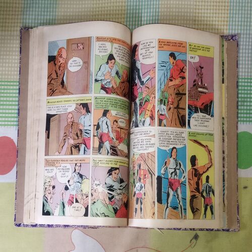 (INDRAJAL COMICS) (10 IN 1 SINGLE BINDING), 1.> THE GREEN-EYED MONSTER(PART-2), 2.>THE GREEN-EYED MONSTER(PART-3), 3.>THE WITCHES COVE, 4.> JALADASYUON KE JAAL MEIN (LANGUAGE-HINDI), 5.> VAHASHI SHAHJADA(LANGUAGE-HINDI), 6.> GHAGHAKATE SITAARE(LANGUAGE-HINDI), 7.> THE TREASURE TRAIL, 8.> BRUSH WITH DEATH, 9.> THE GAME OF TREACHERY, 10.> BEYOND THE BOILING RIVER