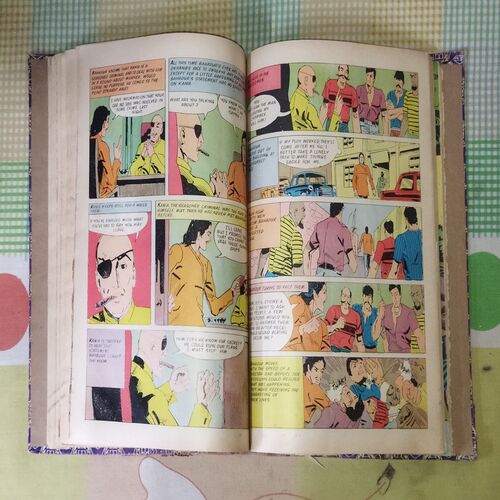 (INDRAJAL COMICS) (10 IN 1 SINGLE BINDING), 1.> THE GREEN-EYED MONSTER(PART-2), 2.>THE GREEN-EYED MONSTER(PART-3), 3.>THE WITCHES COVE, 4.> JALADASYUON KE JAAL MEIN (LANGUAGE-HINDI), 5.> VAHASHI SHAHJADA(LANGUAGE-HINDI), 6.> GHAGHAKATE SITAARE(LANGUAGE-HINDI), 7.> THE TREASURE TRAIL, 8.> BRUSH WITH DEATH, 9.> THE GAME OF TREACHERY, 10.> BEYOND THE BOILING RIVER