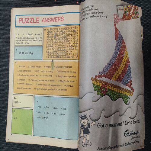 ( 8 In 1 Single Binding ) Chandamama . Edition :- { 1. Chandamama ( Vol. 05 , No. 01 ) , 2. Chandamama ( Vol. 05 , No. 02 ) , 3. Chandamama ( Vol. 05 , No. 03 ) , 4. Chandamama ( Vol. 05 , No. 04 ) , 5. Join The Goldspotters' Mickey Mouse Club , 6. Chandamama ( 5 May - 1981 ) , 7. Chandamama ( 20 December 1981 ) , 8. Chandamama ( 20 May 1982 ) } .