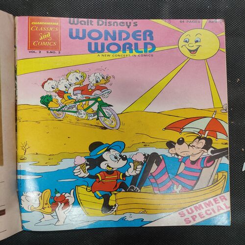 ( 8 In 1 Single Binding ) Chandamama . Edition :- { 1. Chandamama ( Vol. 05 , No. 01 ) , 2. Chandamama ( Vol. 05 , No. 02 ) , 3. Chandamama ( Vol. 05 , No. 03 ) , 4. Chandamama ( Vol. 05 , No. 04 ) , 5. Join The Goldspotters' Mickey Mouse Club , 6. Chandamama ( 5 May - 1981 ) , 7. Chandamama ( 20 December 1981 ) , 8. Chandamama ( 20 May 1982 ) } .