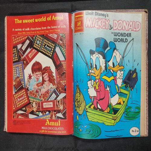 ( 10 In 1 Single Binding ) Chandamama Classics And Comics . Edition :- { 1. Chandamama ( Vol. 03 , No. 13 ). 2. Chandamama ( Vol. 03 , No. 14 ) 6-20 May 1983. 3. Chandamama ( Vol. 03 , No. 15 ) 20th May 1983. 4. Chandamama ( Vol. 03 , No. 16 ) 6-20 June 1983. 5.Chandamama ( Vol. 03 , No. 19 ) 20th July 1983. 6. Chandamama ( Vol. 03 , No. 20 ). 5th August 1983. 7. Chandamama ( Vol. 03 , No. 21 ) 20th August 1983.  8. Chandamama ( Vol. 03 , No. 22 ) 5th September 1983.  9. Chandamama ( Vol. 03 , No. 23 ) 20th September 1983 & 10. Chandamama ( Vol. 03 , No. 24 ) 5th October 1983 }.