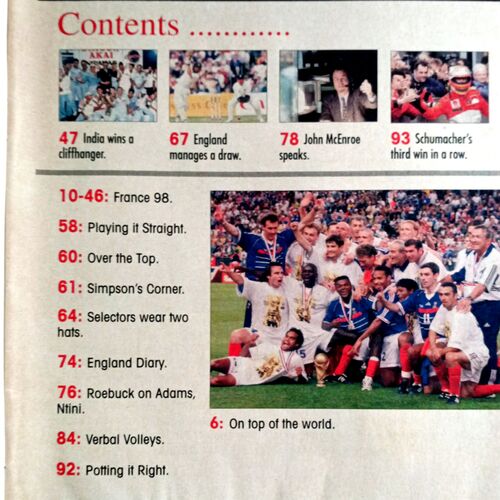 Sport Star (Sat 25 July 1998) (Free Poster Inside)