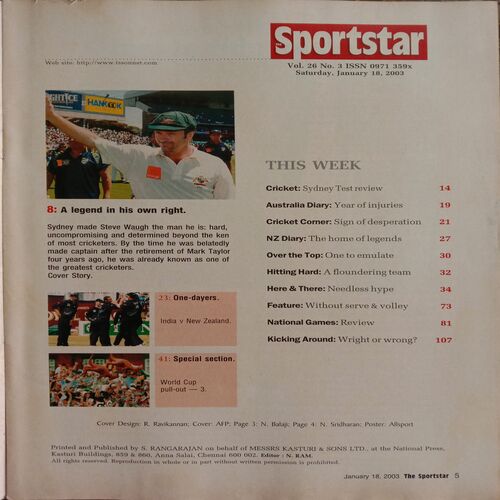 Sport Star (January 18, 2003) (Free Poster Inside)