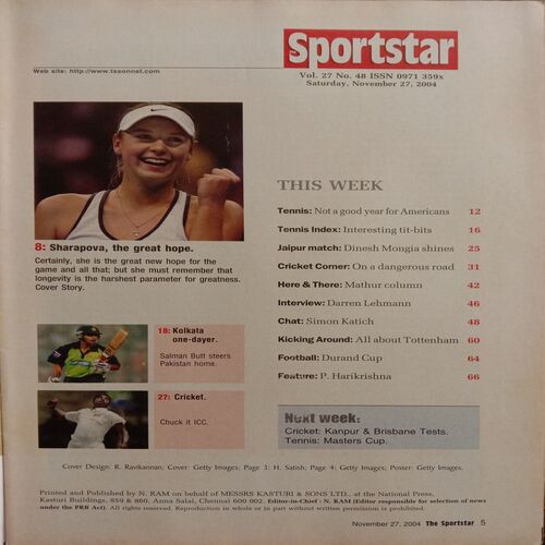 Sport Star (November 27, 2004) (Free Poster Inside)