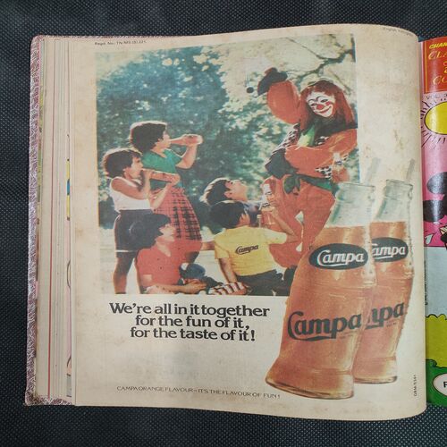 ( 10 In 1 Single Binding ) Chandamama Classics And Comics . Edition :- { 1. Chandamama ( Vol. 03 , No. 13 ). 2. Chandamama ( Vol. 03 , No. 14 ) 6-20 May 1983. 3. Chandamama ( Vol. 03 , No. 15 ) 20th May 1983. 4. Chandamama ( Vol. 03 , No. 16 ) 6-20 June 1983. 5.Chandamama ( Vol. 03 , No. 19 ) 20th July 1983. 6. Chandamama ( Vol. 03 , No. 20 ). 5th August 1983. 7. Chandamama ( Vol. 03 , No. 21 ) 20th August 1983.  8. Chandamama ( Vol. 03 , No. 22 ) 5th September 1983.  9. Chandamama ( Vol. 03 , No. 23 ) 20th September 1983 & 10. Chandamama ( Vol. 03 , No. 24 ) 5th October 1983 }.